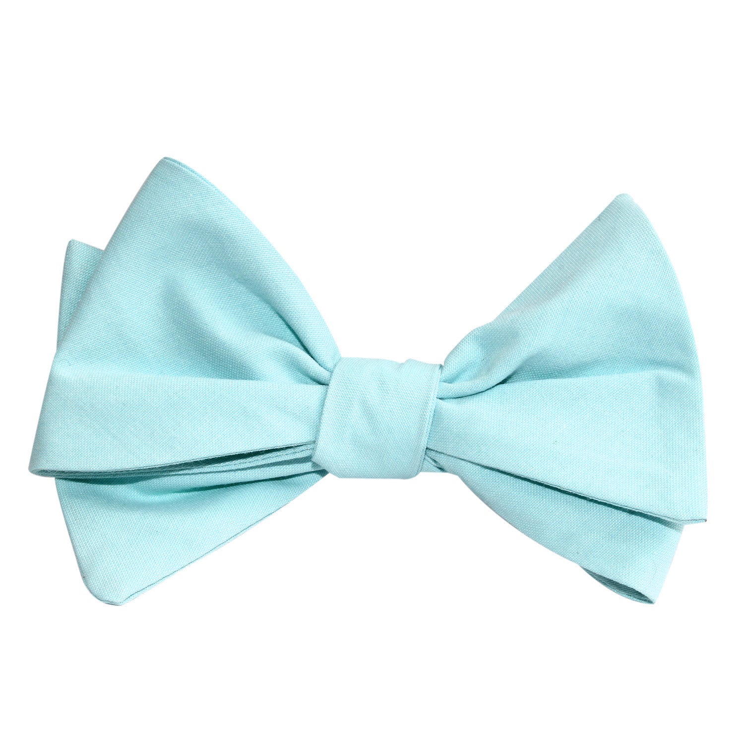 Mint Blue Cotton Self Tie Bow Tie 3