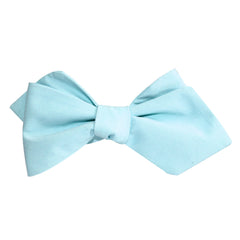 Mint Blue Cotton Self Tie Diamond Tip Bow Tie