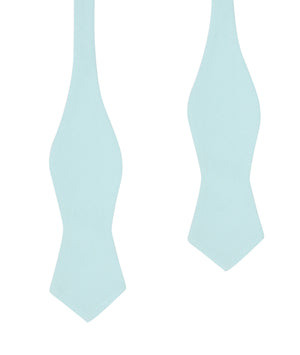 Mint Blue Cotton Self Tie Diamond Tip Bow Tie