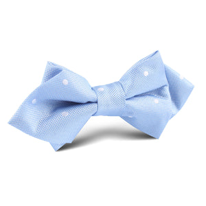 Mint Blue with White Polka Dots Diamond Bow Tie