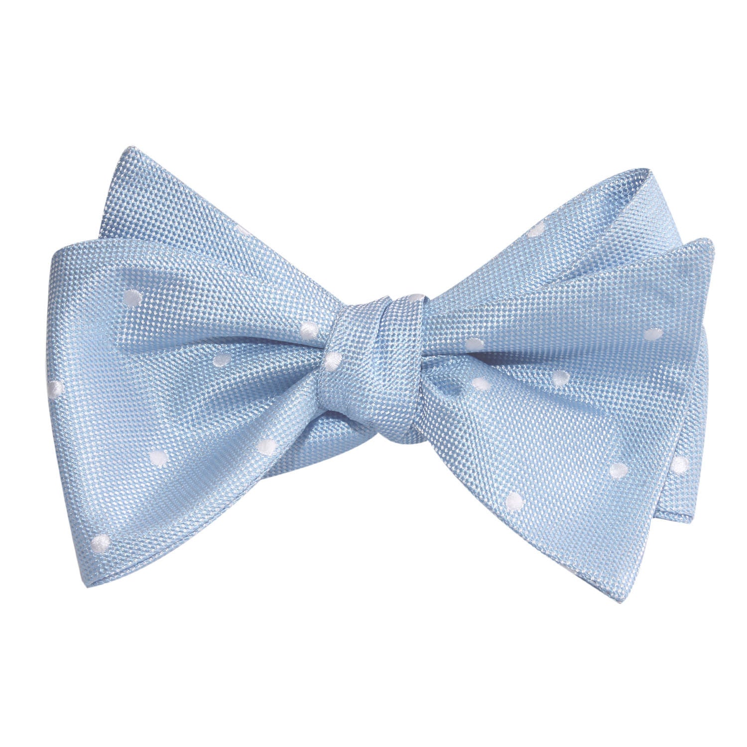 Mint Blue with White Polka Dots Self Tie Bow Tie