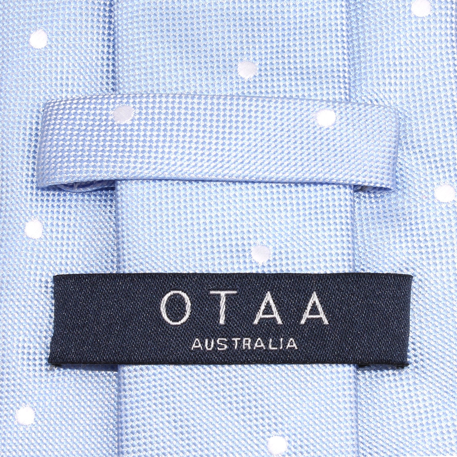 Mint Blue with White Polka Dots Skinny Tie OTAA Australia