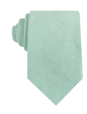Mint Blush Green Chevron Linen Necktie