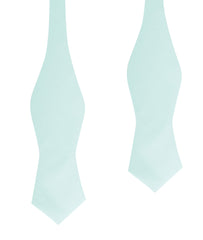 Mint Green Cotton Self Tie Diamond Tip Bow Tie