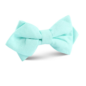 Mint Green Linen Diamond Bow Tie
