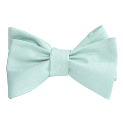 Mint Green Linen Self Tie Bow Tie 1