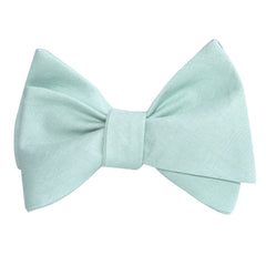 Mint Green Linen Self Tie Bow Tie 2
