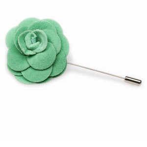 Mint Green Velvet Lapel Flower