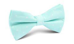 Mint Green with White Polka Dots Bow Tie
