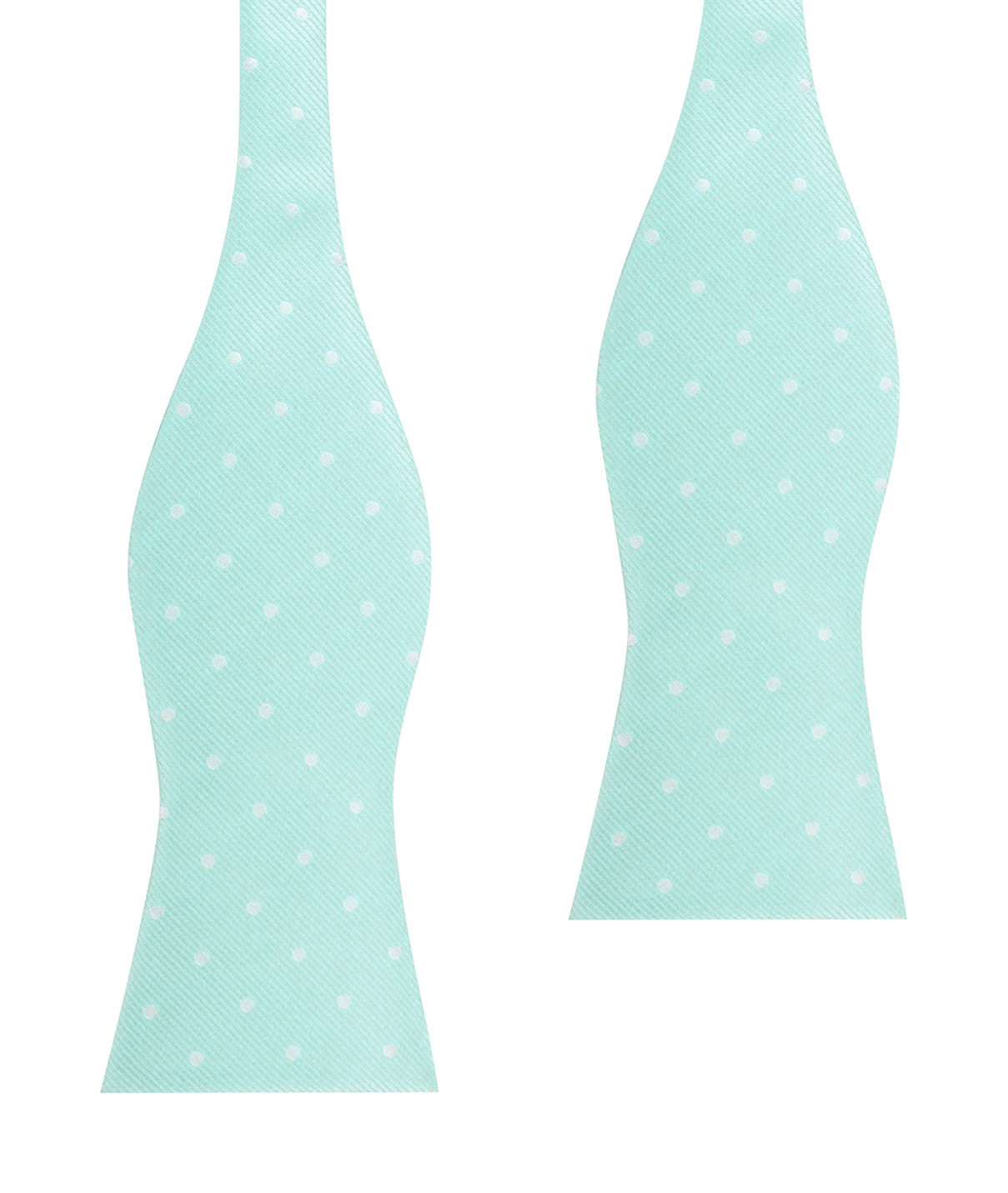 Mint Green with White Polka Dots Self Tie Bow Tie