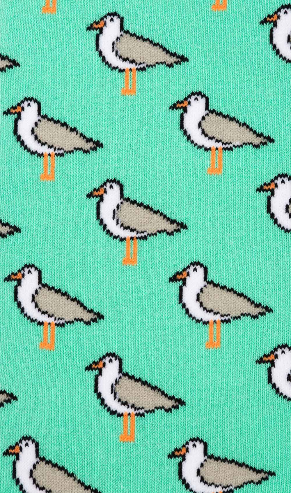 Mint Seagull Socks Fabric