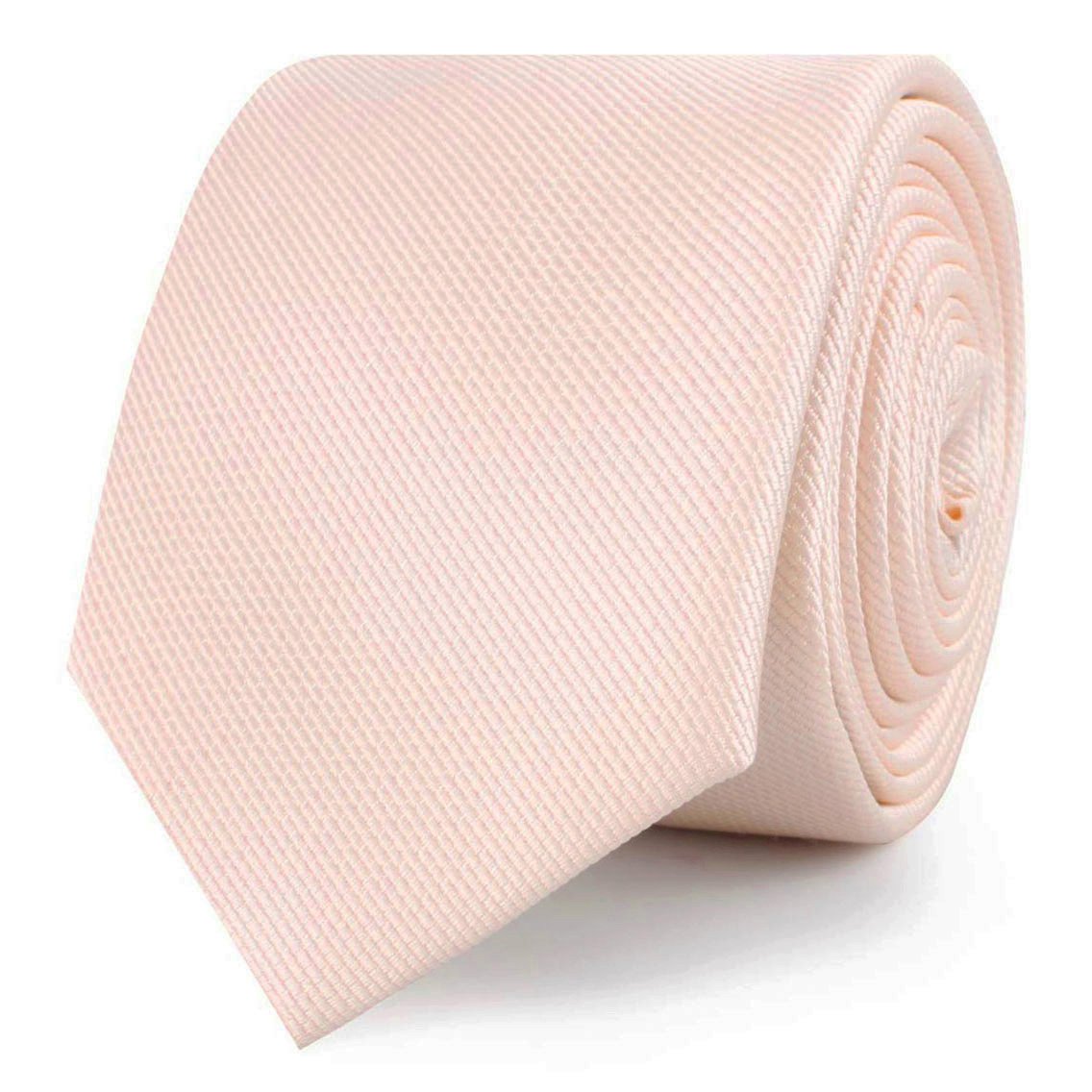 Misty Rose Pink Weave Skinny Ties