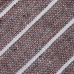 Mocha Brown Pinstripe Linen Fabric Mens Bow Tie
