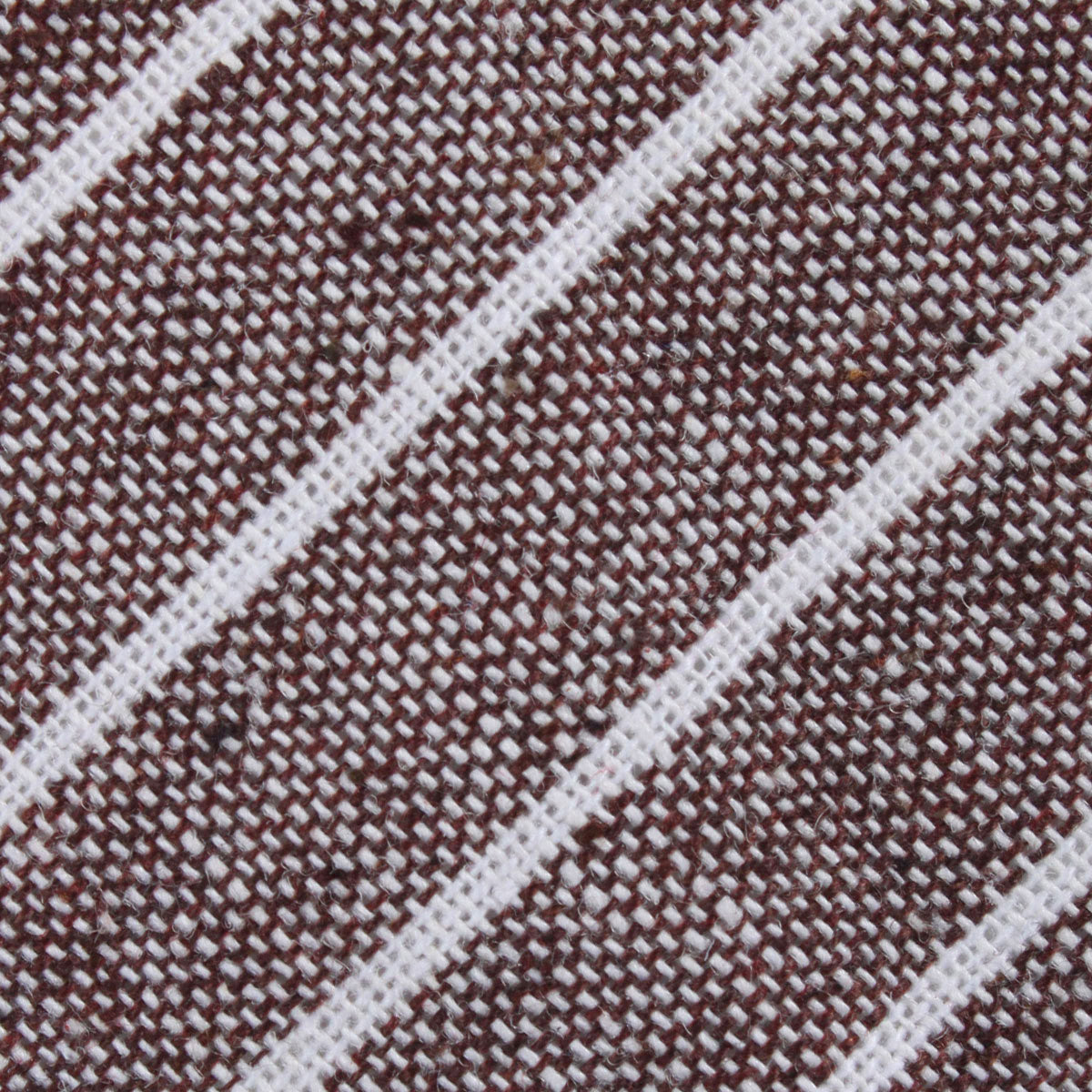 Mocha Brown Pinstripe Linen Fabric Necktie