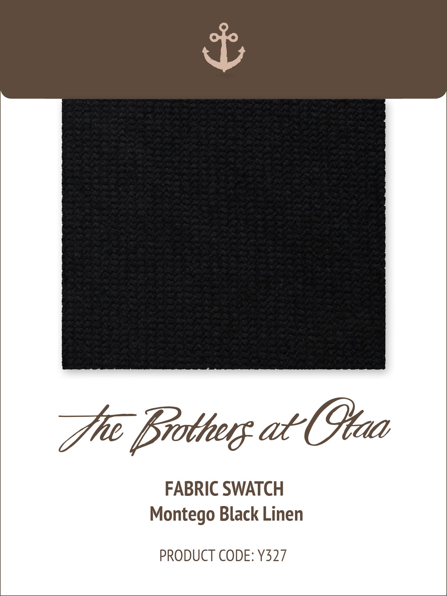 Montego Black Linen Y327 Fabric Swatch
