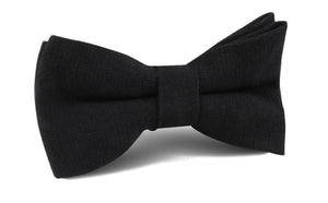 Montego Black Linen Bow Tie