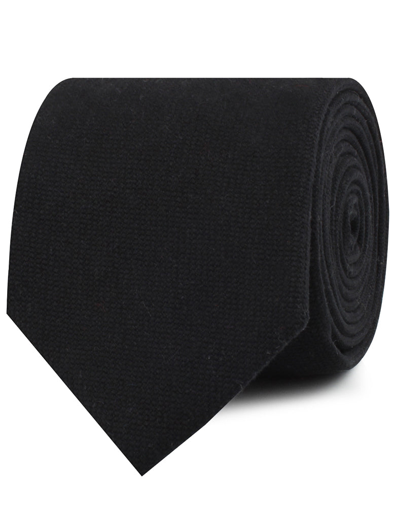 Montego Black Linen Neckties