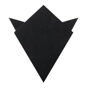 Montego Black Linen Pocket Square