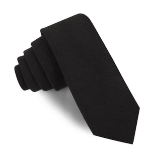 Montego Black Linen Skinny Tie