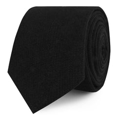 Montego Black Linen Skinny Ties