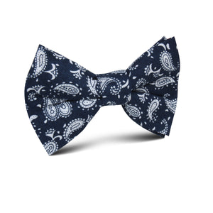 Moroccan Blue Paisley Kids Bow Tie