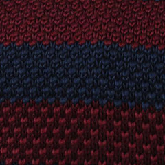 Madsen Burgundy & Navy Blue Striped Knitted Tie Fabric