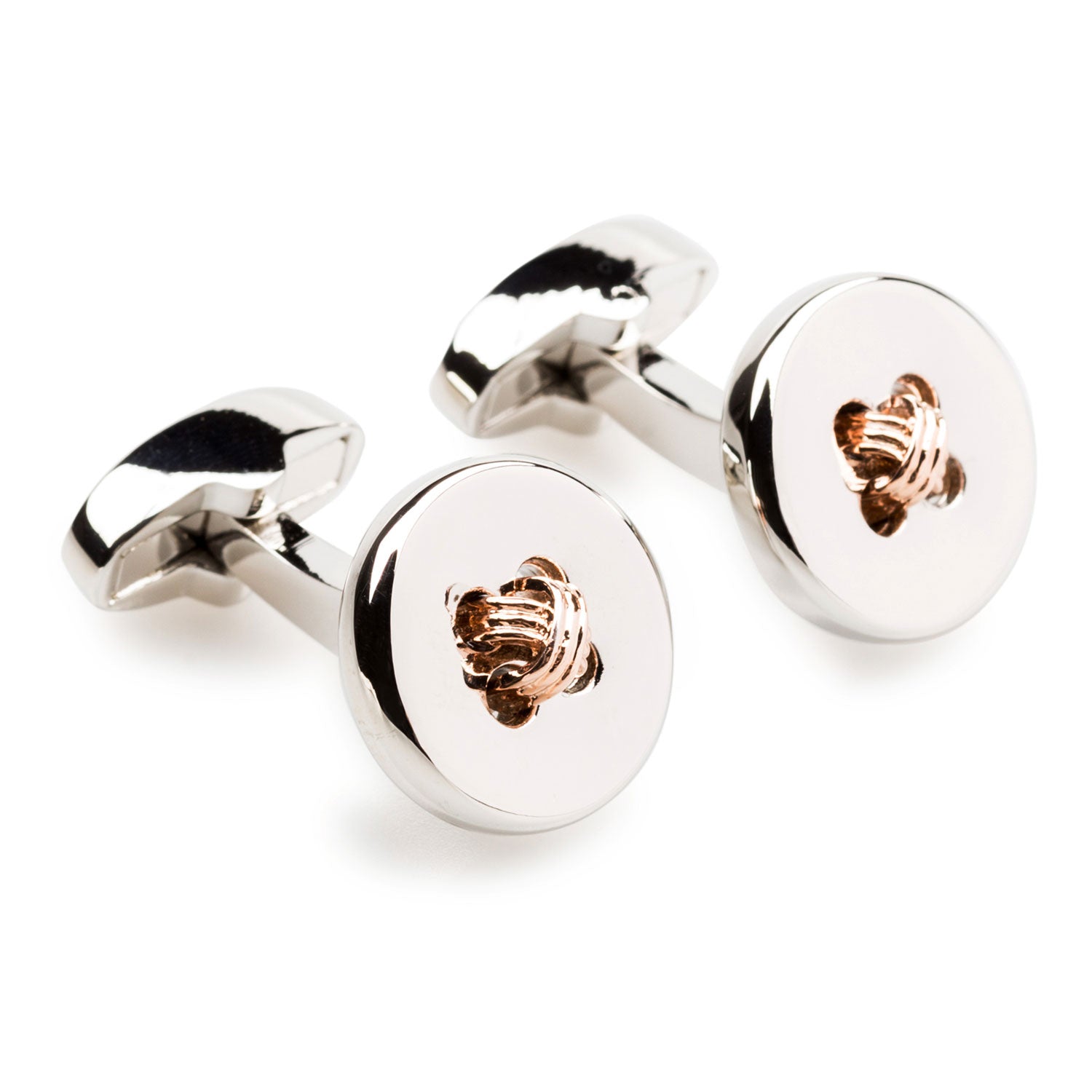 Mr Caine Button with Rose Gold Mens Cufflinks