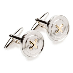 Mr Kingsley Button with Gold Mens Cufflinks