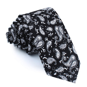 Mr Pollard Black Paisley Skinny Tie