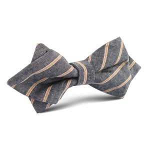 Mustard Pinstripe Diamond Bow Tie