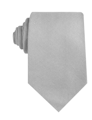 Mystic Silver Linen Necktie