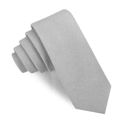 Mystic Silver Linen Skinny Tie
