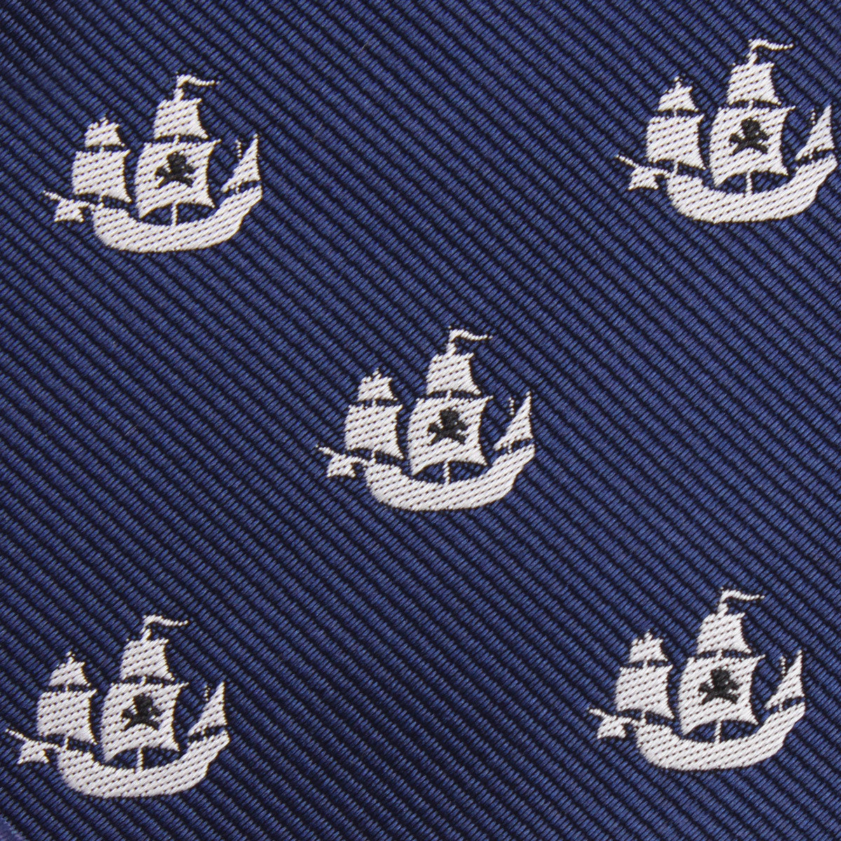 Nautical Pirate Ship Fabric Mens Diamond Bowtie