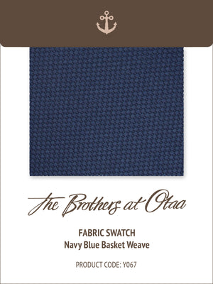 Fabric Swatch (Y067) - Navy Blue Basket Weave