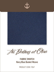 Navy Blue Basket Weave Y067 Fabric Swatch