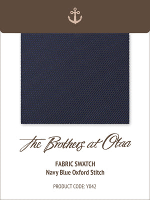 Fabric Swatch (Y042) - Navy Blue Oxford Stitch