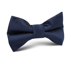 Navy Blue Basket Weave Kids Bow Tie