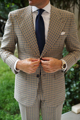 Navy Blue Basket Weave Necktie | Men's Classic Business Wedding Ties | OTAA