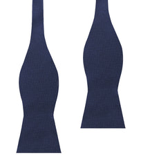 Navy Blue Basket Weave Self Bow Tie