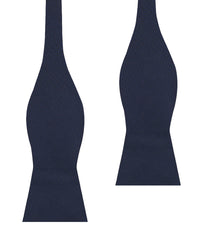 Navy Blue Diagonal Herringbone Self Bow Tie