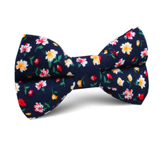 Navy Blue Liberty Floral Flower Kids Bow Tie