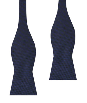 Navy Blue Oxford Stitch Self Bow Tie