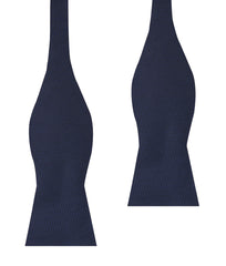Navy Blue Oxford Stitch Self Bow Tie