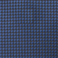 Navy Blue Basket Weave Checkered Fabric Swatch