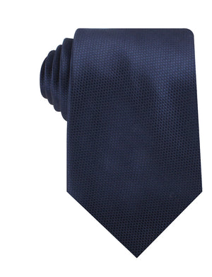 Navy Blue Basket Weave Necktie