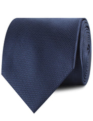 Navy Blue Basket Weave Neckties