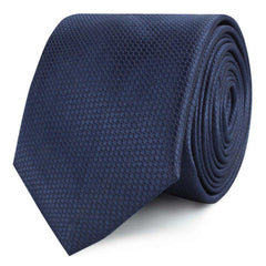 Navy Blue Basket Weave Skinny Ties