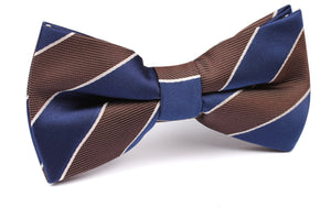 Navy Blue Black White Diagonal - Bow Tie
