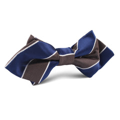 Navy Blue Black White Diagonal Diamond Bow Tie