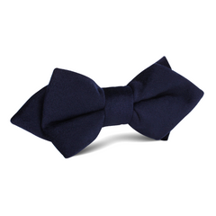 Navy Blue Bond Diamond Velvet Bow Tie